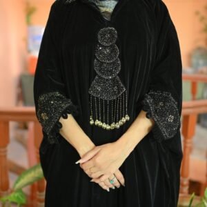 Black Velvet Embellished Dress