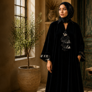 Black Velvet Layered Statement Dress